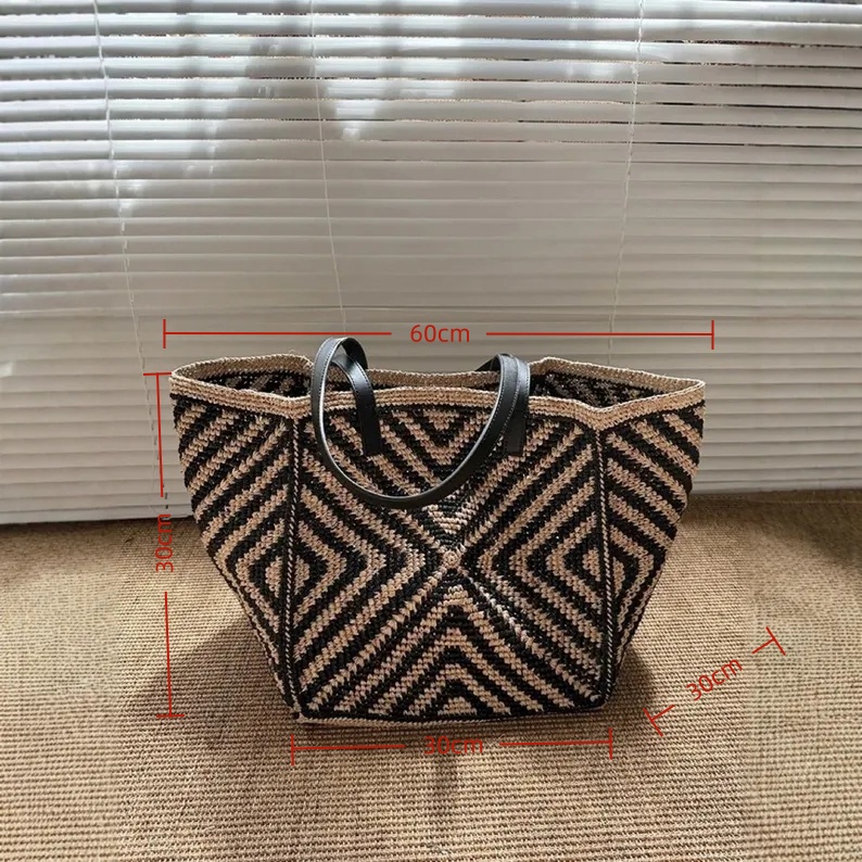 Oversized Large Raffia Straw T - Women'S Raffia Bags 评论和价格