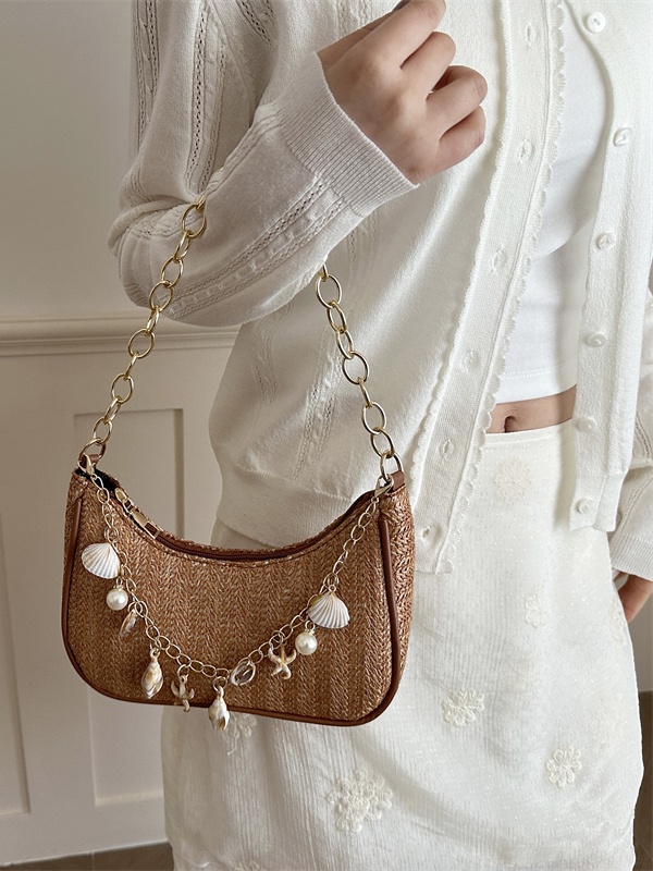 Fashionable  Pearl Straw Woven - Women'S Young Bags 评论和价格