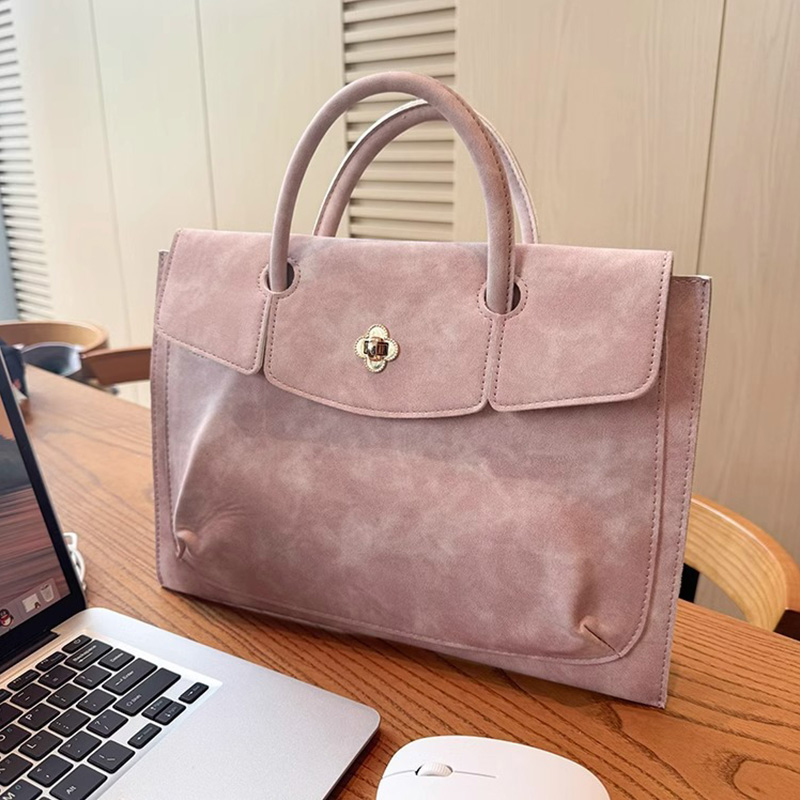Elegant Pink PU Leather Laptop - Women Hand Bags For Office 评论和价格