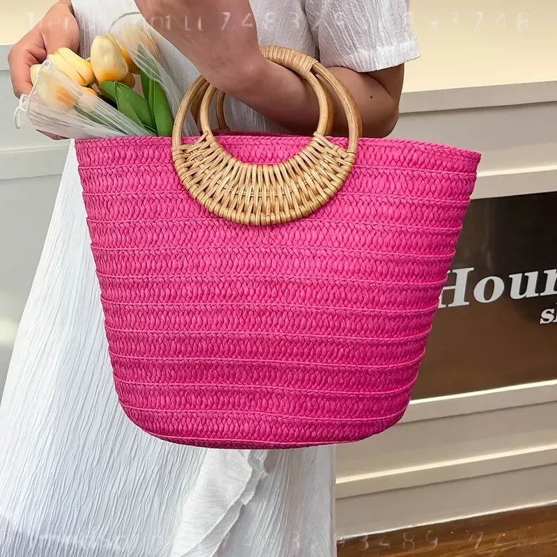 Women Summer Woven Paper Tote  - Women'S Bags Handbags 评论和价格