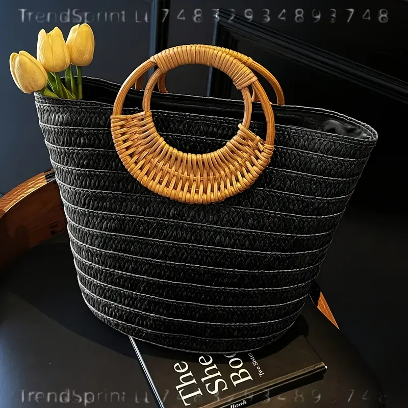 Women Summer Woven Paper Tote  - Women'S Bags Handbags 评论和价格