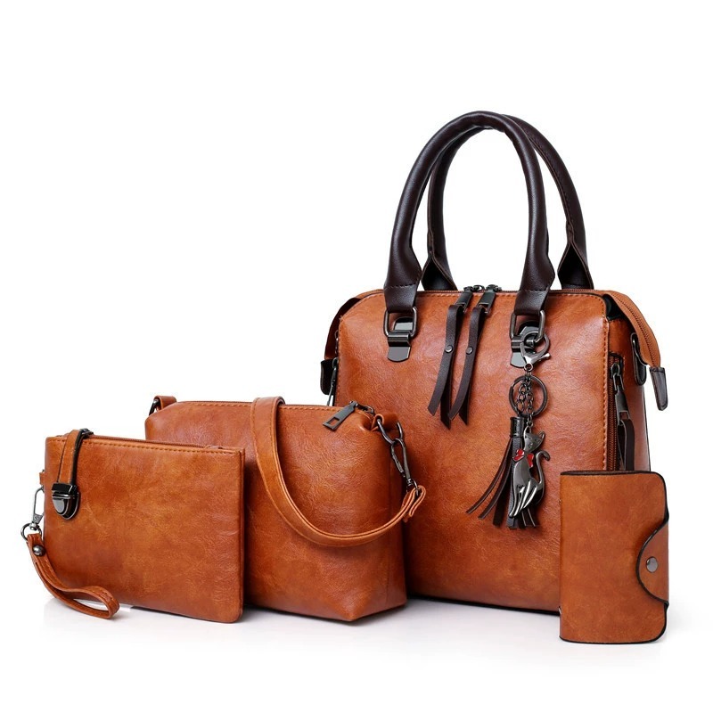 4Pcs Solid Color Bag Set With  - Women'S Bags Handbags 评论和价格